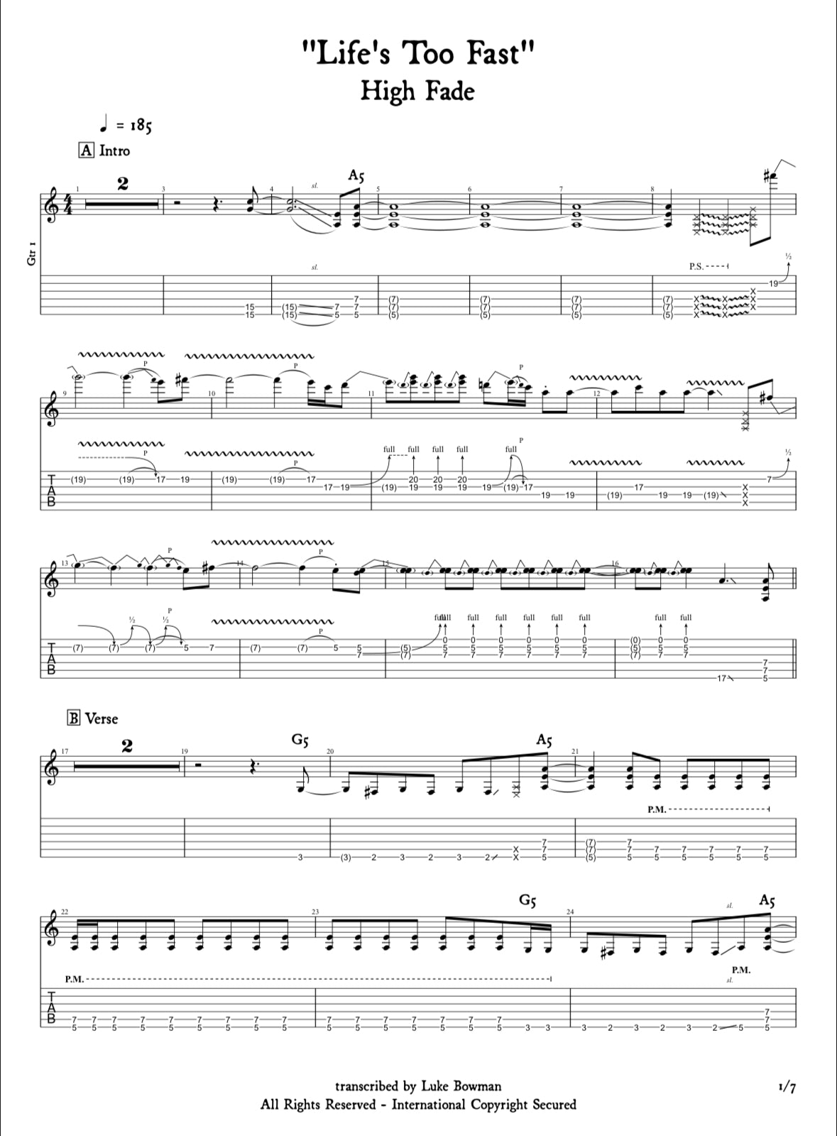 Life’s Too Fast Full Album - Guitar Tabs